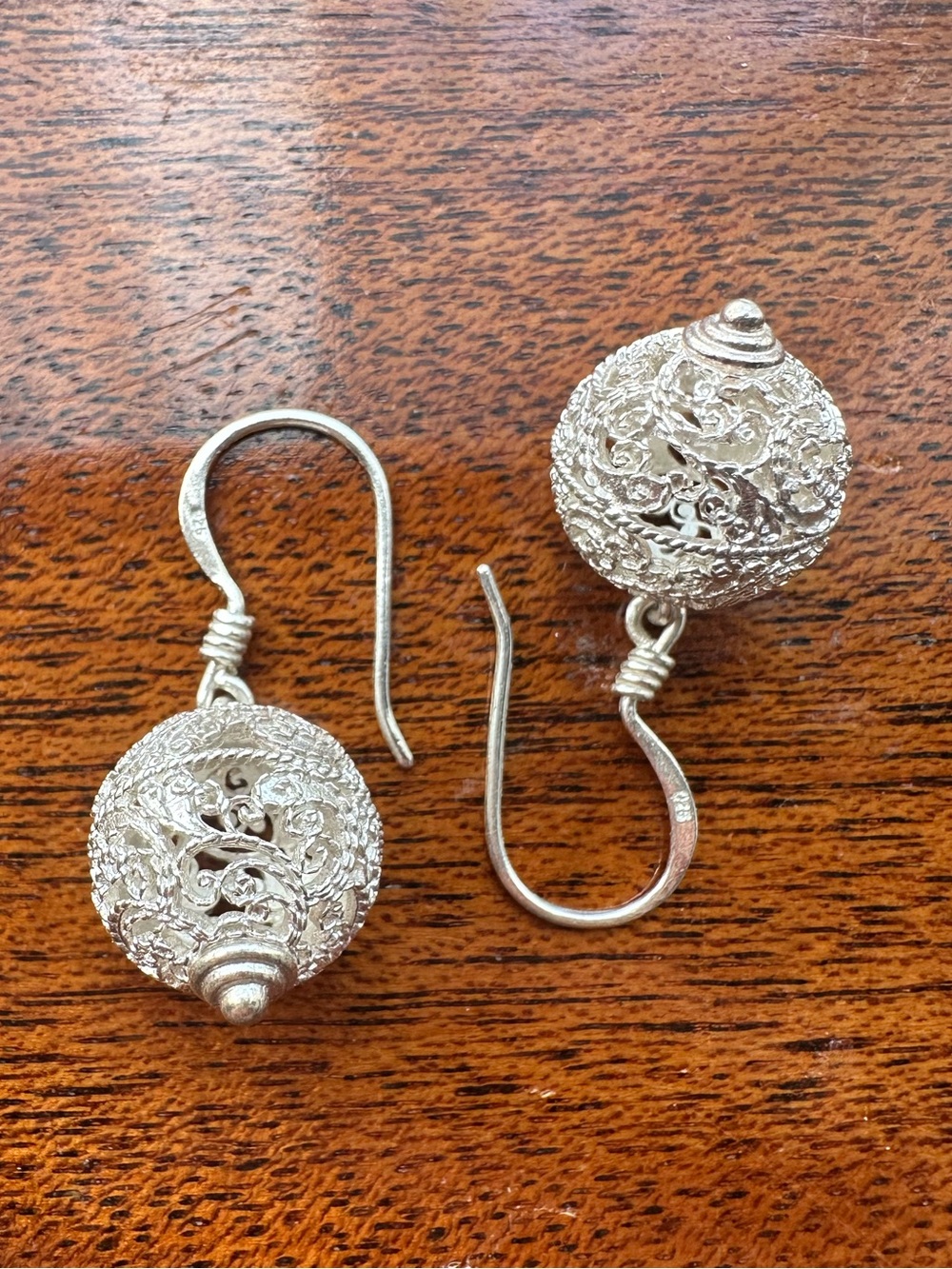 NWOT Filigree Ball Dangle Earrings - 925 Sterling Silver - Tiffany Look